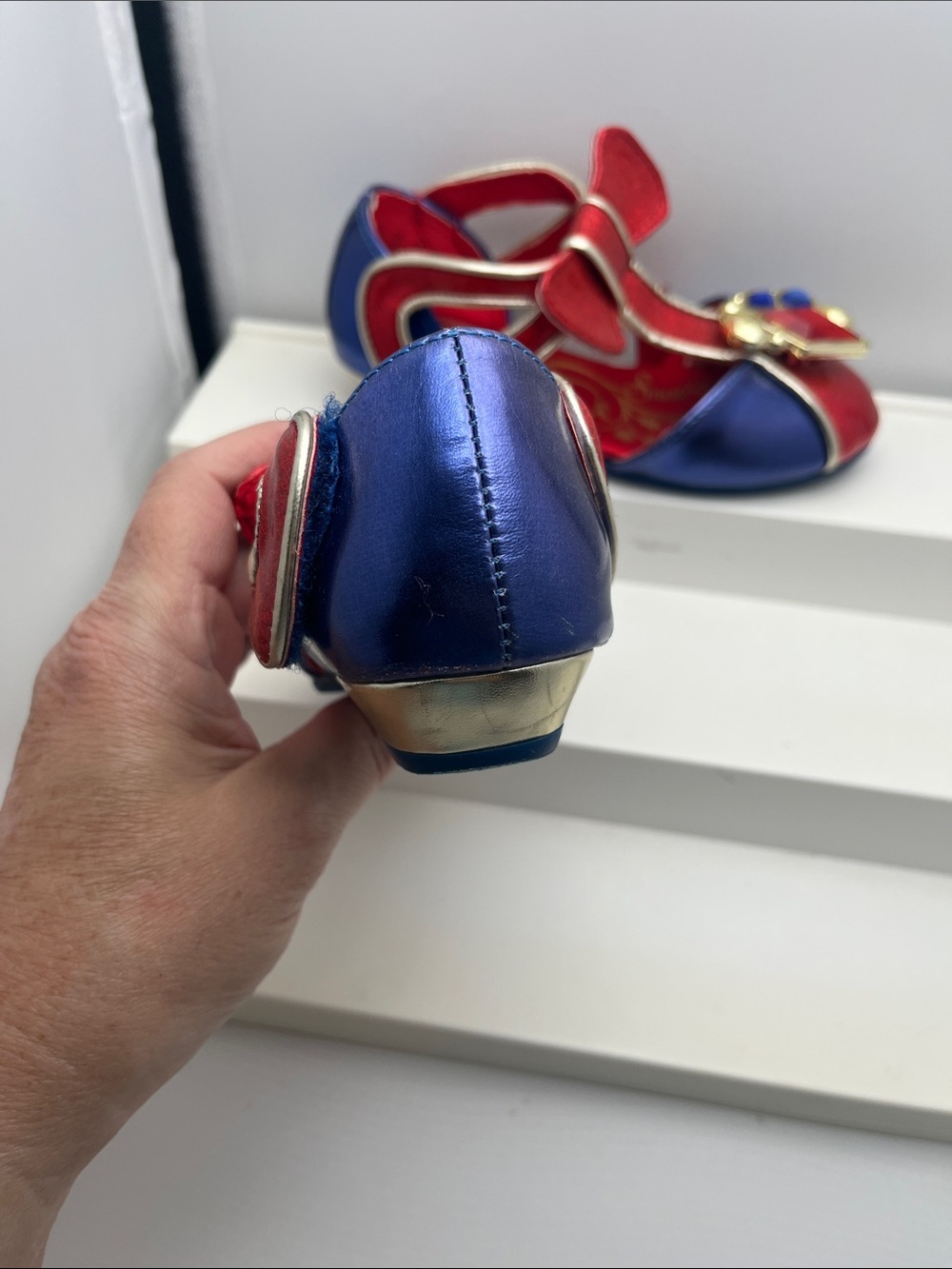 Disney Snow White Dress Shoes Sz 9/10 Red Blue Girls Princess - Picture 7 of 10